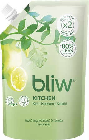 Bliw Tvål Kök Refill 8x600ml